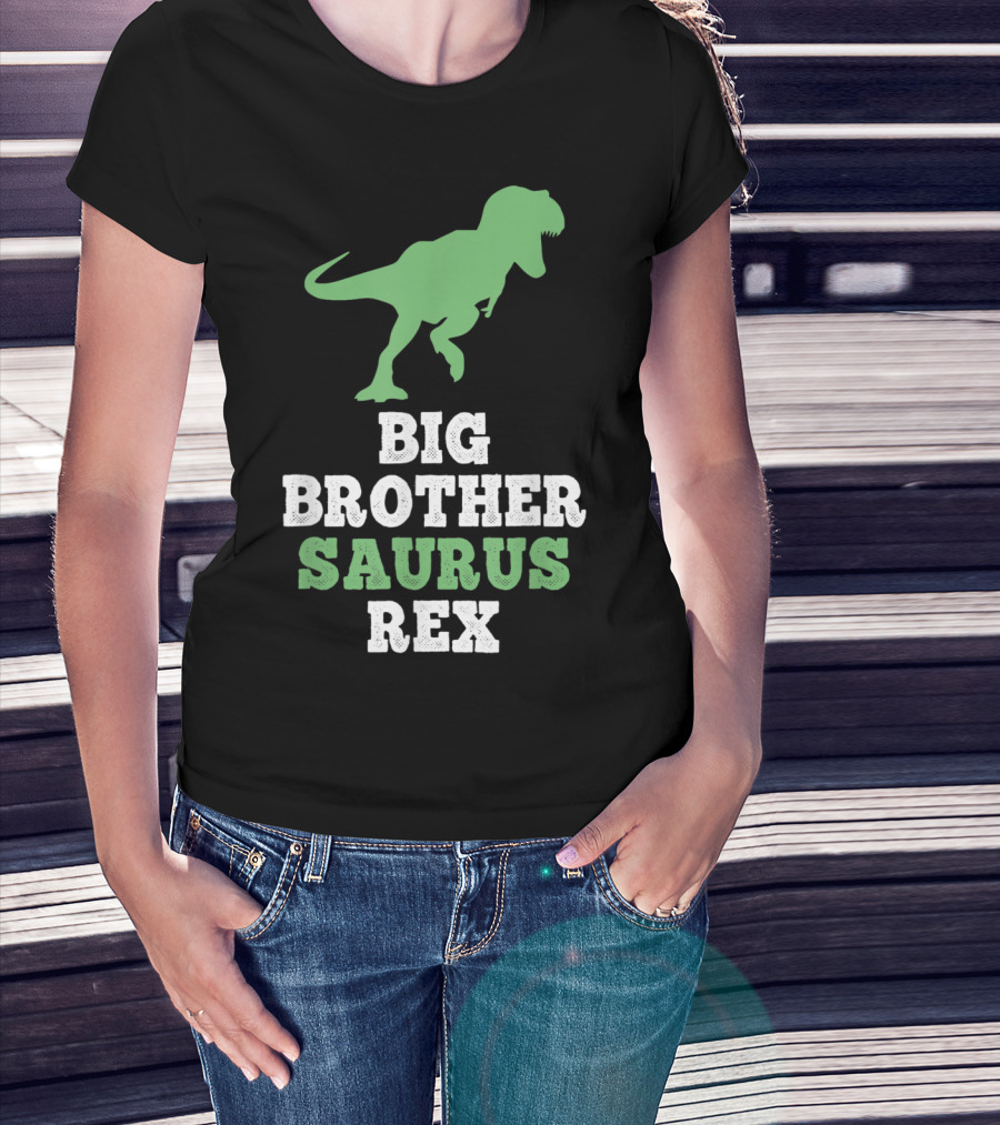 Big Brother Saurus Rex Dinosaur Silhouette Fun T-Shirt