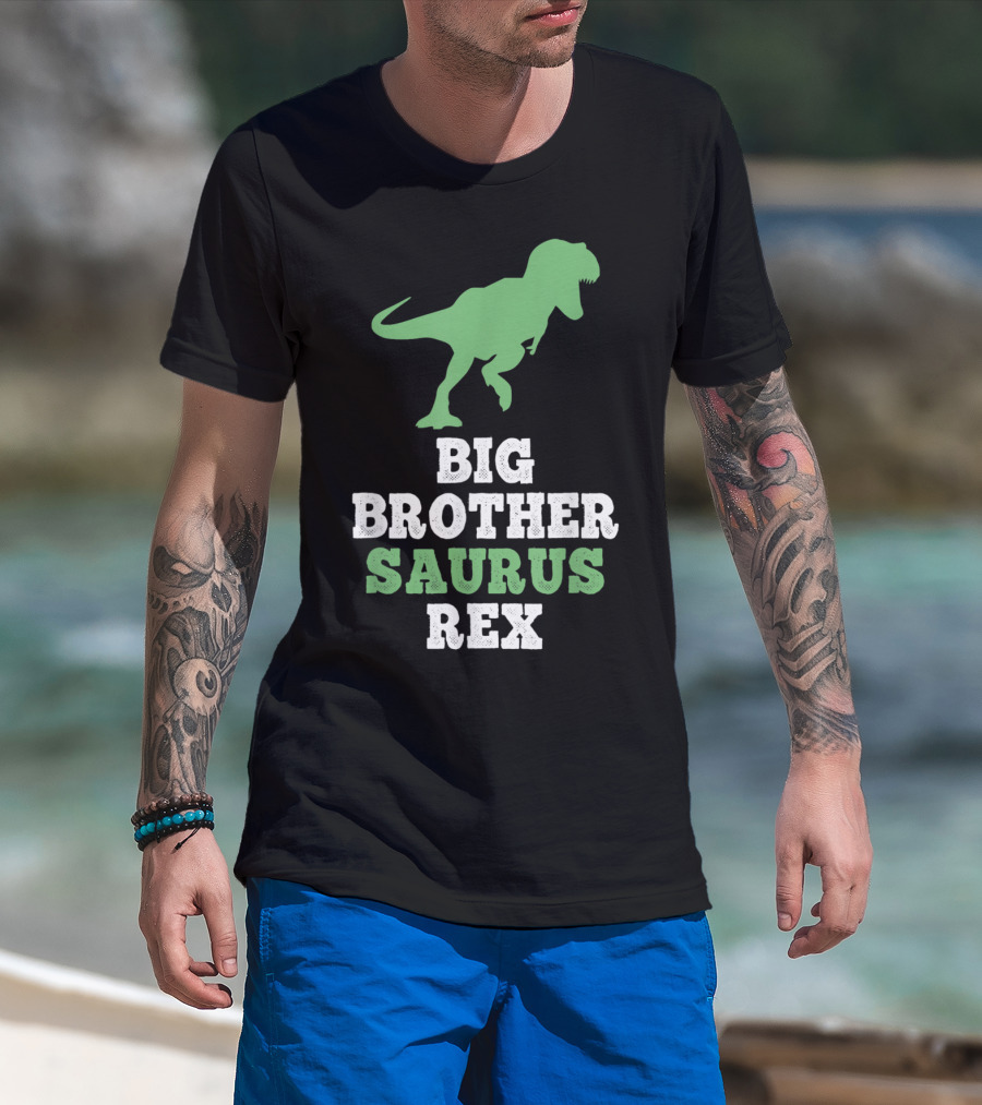 Big Brother Saurus Rex Dinosaur Silhouette Fun T-Shirt
