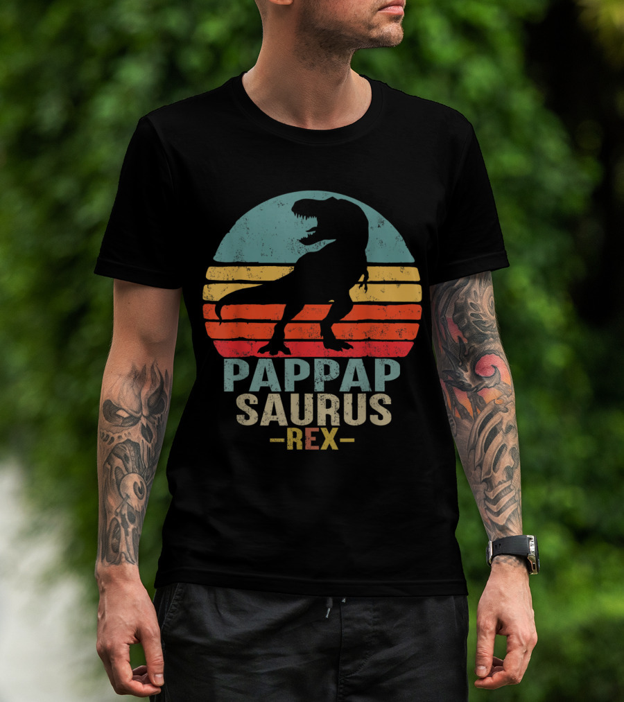 Pappapsaurus Rex T-Rex Dinosaur Retro Vintage T-Shirt