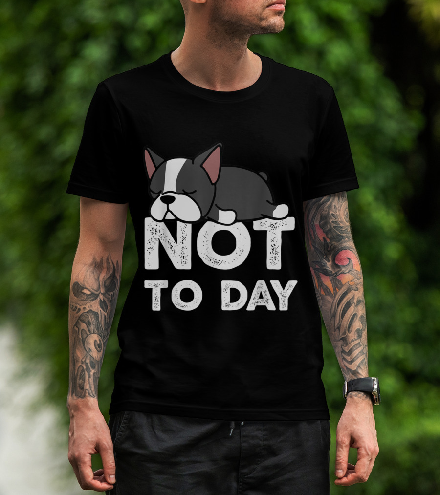 Nope Not Today Lazy Boston Terrier Not To Day T-Shirt