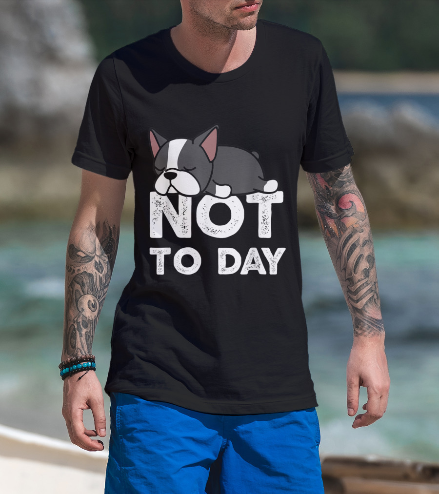 Nope Not Today Lazy Boston Terrier Not To Day T-Shirt