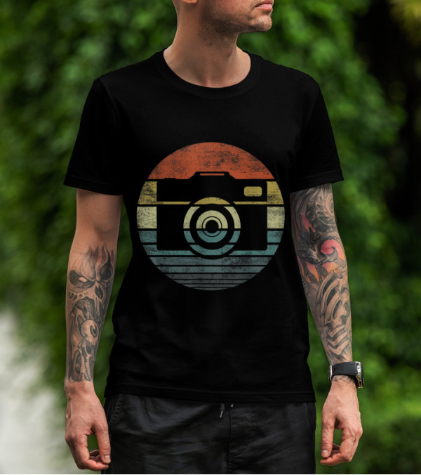 Photographer Vintage Sunset Camera Retro Photography T-Shirt
