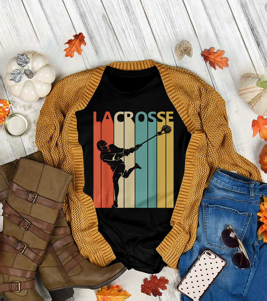 Vintage Lacrosse Retro Stripes T-Shirt