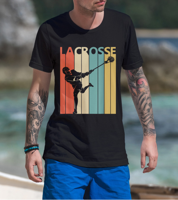 Vintage Lacrosse Retro Stripes T-Shirt