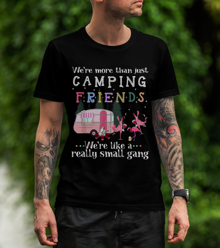 We're More Than Just Camping Friends Flamingo Like A Really Small Gang T-Shirt
