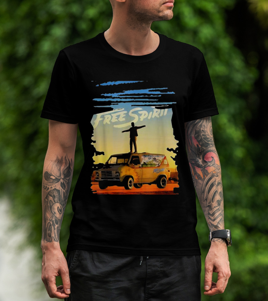 Free Spirit Khalid Van Silhouette On Sunset Background T-Shirt
