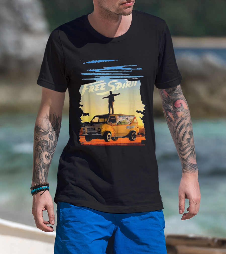 Free Spirit Khalid Van Silhouette On Sunset Background T-Shirt