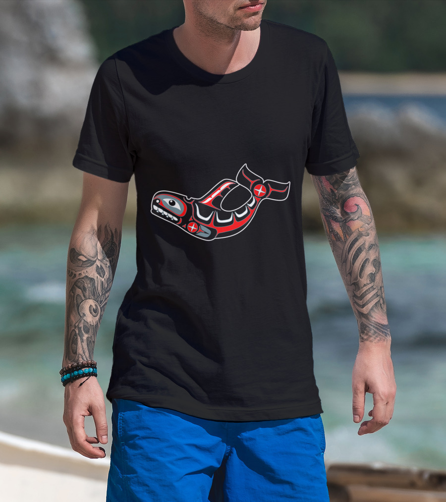 Orca Killer Whale Native American Design For Teens T-Shirt