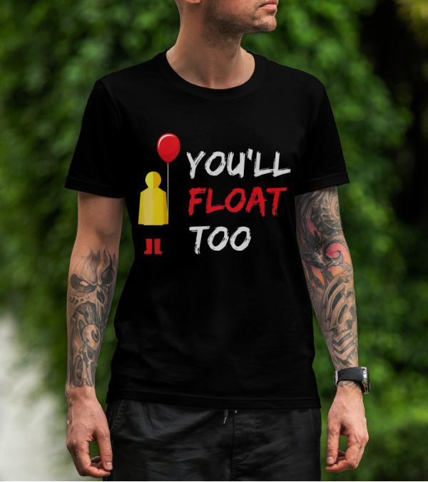You'll Float Too Red Balloon Yellow Raincoat T-Shirt