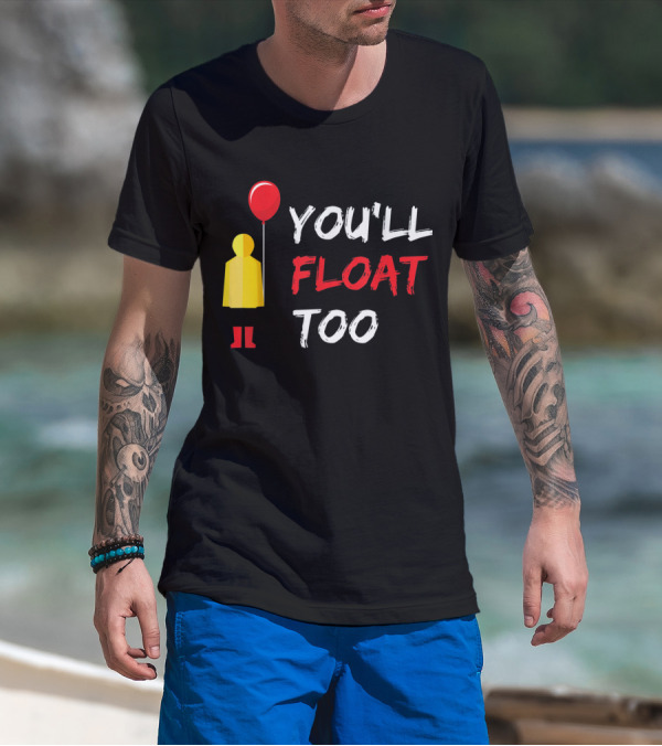 You'll Float Too Red Balloon Yellow Raincoat T-Shirt