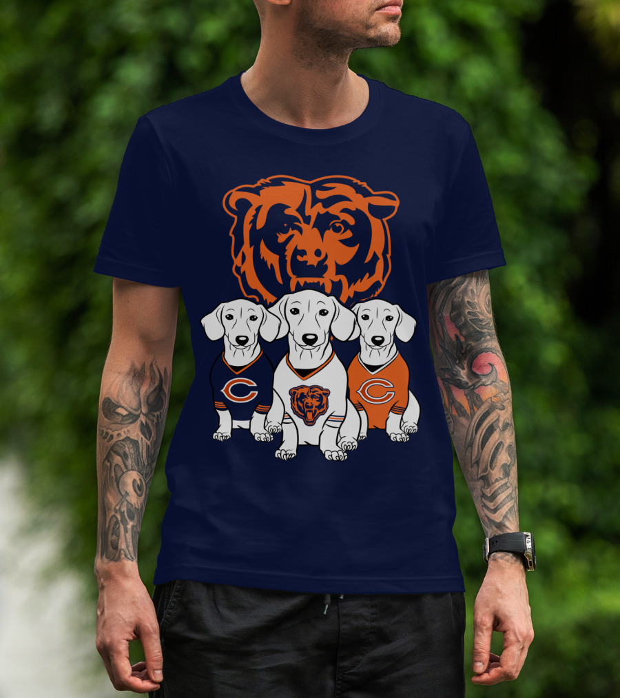 Chicago Bears Pet Lover Dachshund Dogs Football T-Shirt