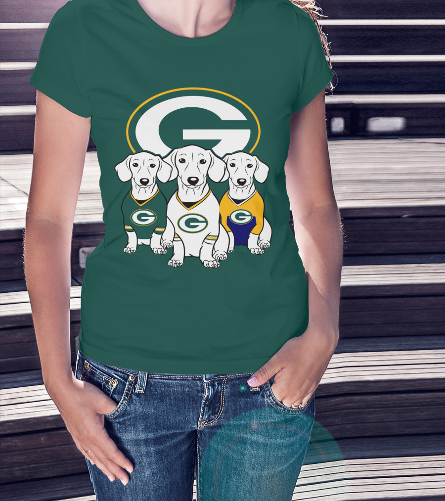 Green Bay Packers Pet Lover Dachshund Dogs Football T-Shirt