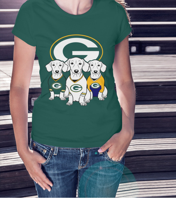 Green Bay Packers Pet Lover Dachshund Dogs Football T-Shirt