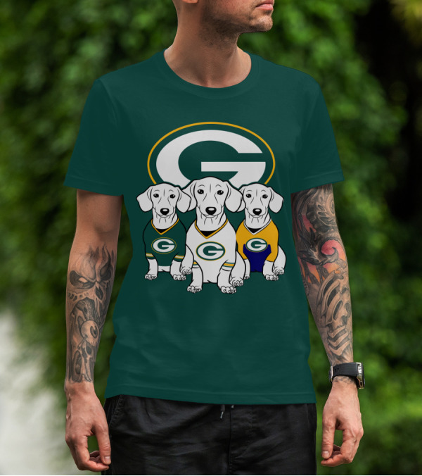 Green Bay Packers Pet Lover Dachshund Dogs Football T-Shirt