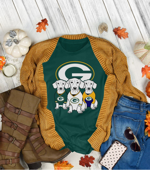 Green Bay Packers Pet Lover Dachshund Dogs Football T-Shirt