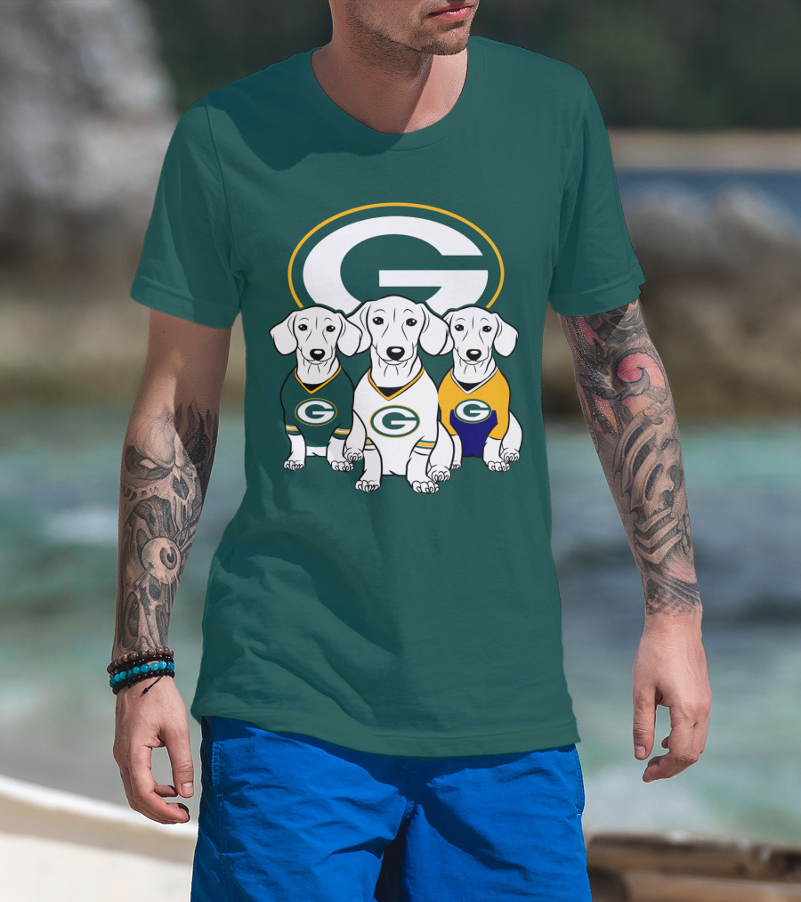 Green Bay Packers Pet Lover Dachshund Dogs Football T-Shirt