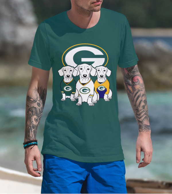 Green Bay Packers Pet Lover Dachshund Dogs Football T-Shirt