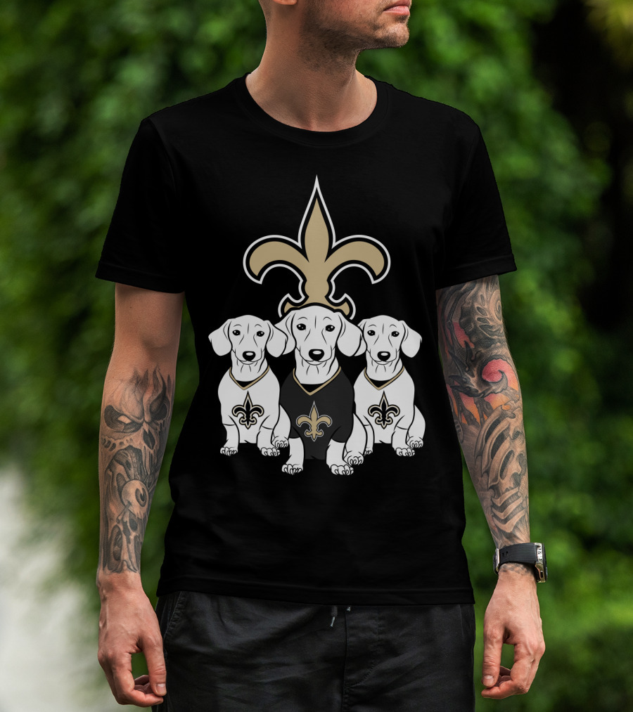New Orleans Saints Dachshund Dogs Football T-Shirt