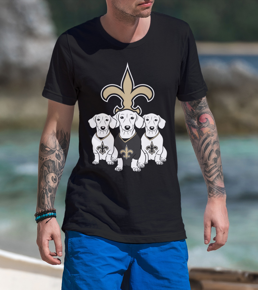 New Orleans Saints Dachshund Dogs Football T-Shirt