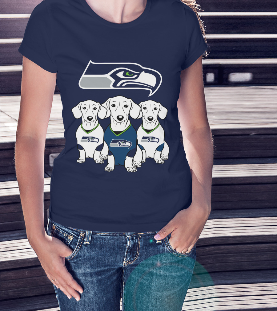 Seattle Seahawks Dachshund Dogs Football T-Shirt