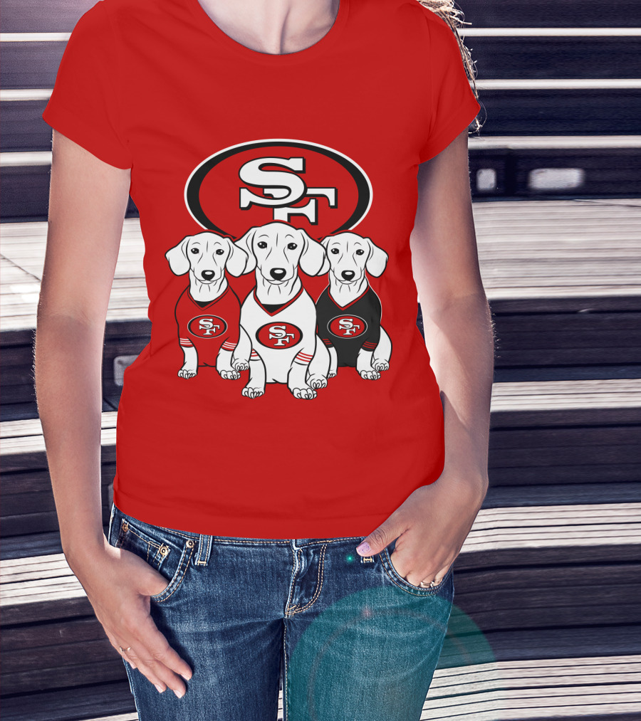 San Francisco 49ers Dachshund Dog Trio T-Shirt