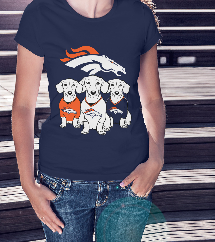 Denver Broncos Dachshunds Trio T-Shirt