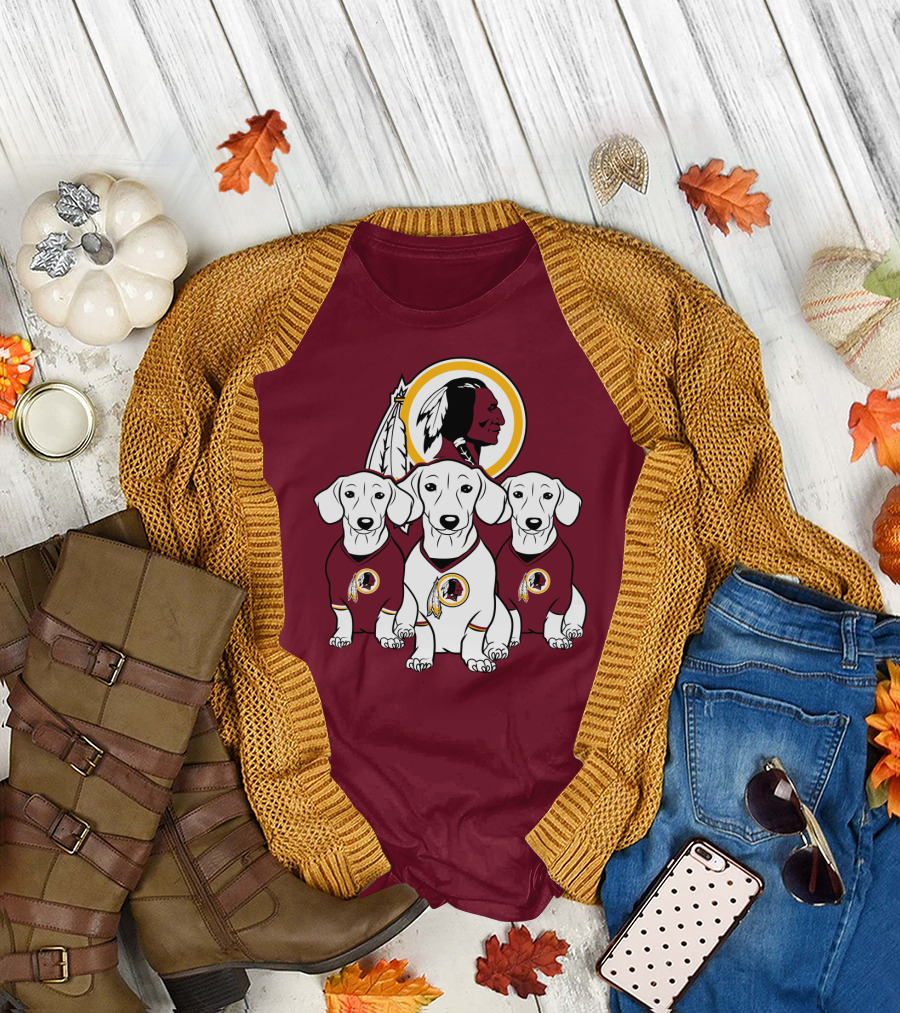 Dachshund Redskins Fan Trio T-Shirt