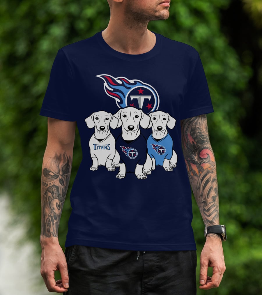 Tennessee Titans Dachshund Dog Trio T-Shirt