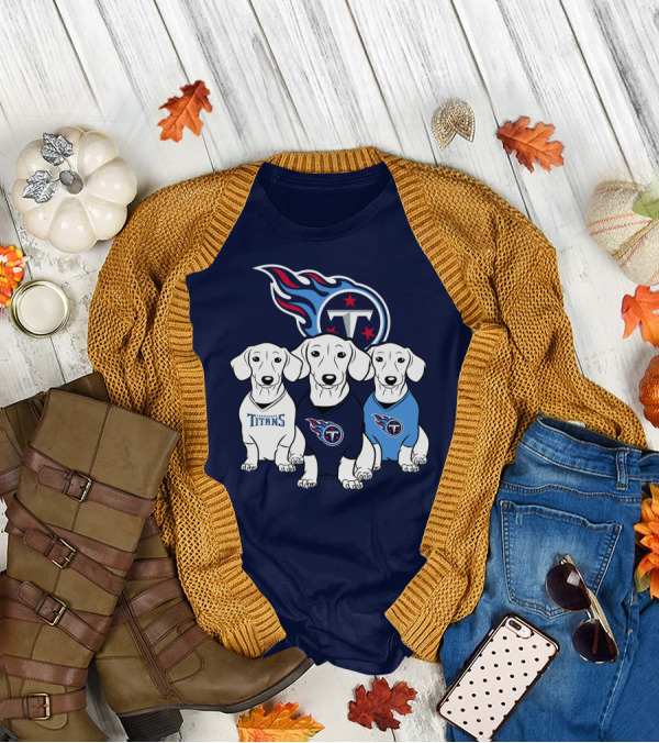 Tennessee Titans Dachshund Dog Trio T-Shirt