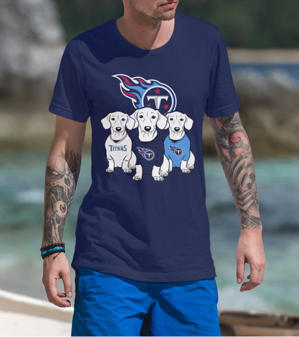 Tennessee Titans Dachshund Dog Trio T-Shirt