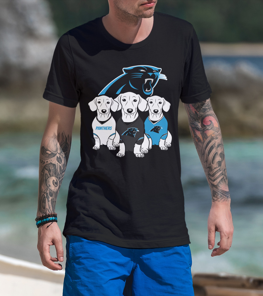Panthers Dachshund  Dogs Trio T-Shirt