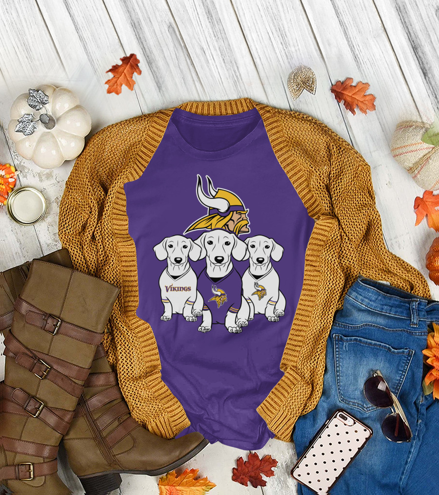 Minnesota Vikings Dachshund  Puppies T-Shirt