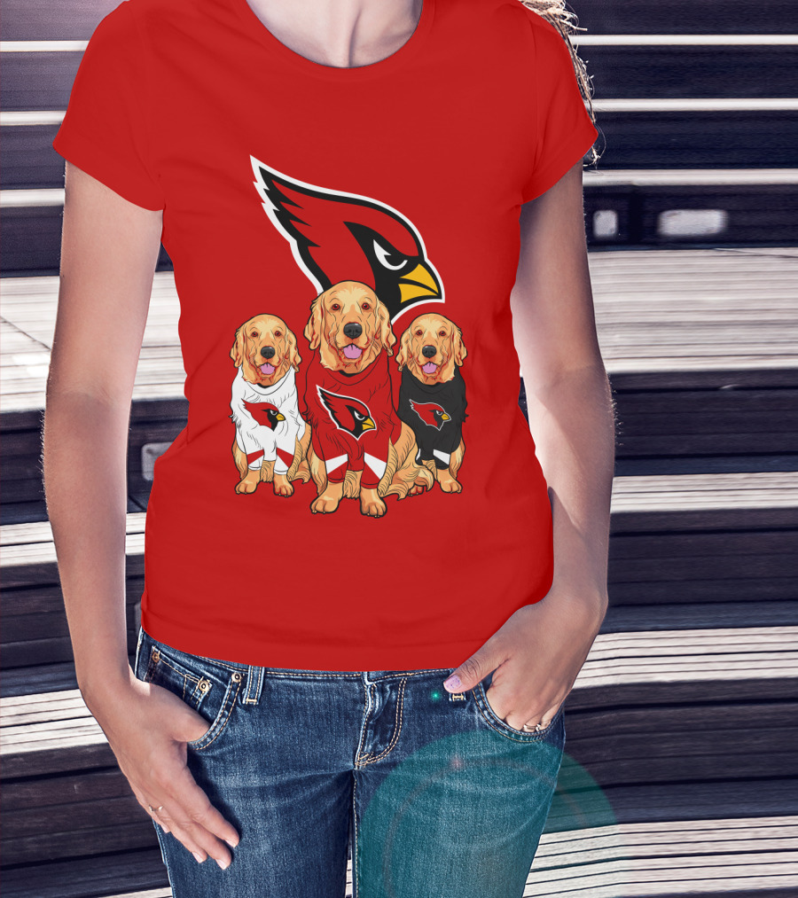 Arizona Cardinals Golden Retrievers Red Uniforms T-Shirt