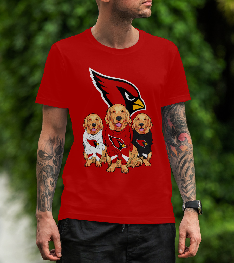 Arizona Cardinals Golden Retrievers Red Uniforms T-Shirt