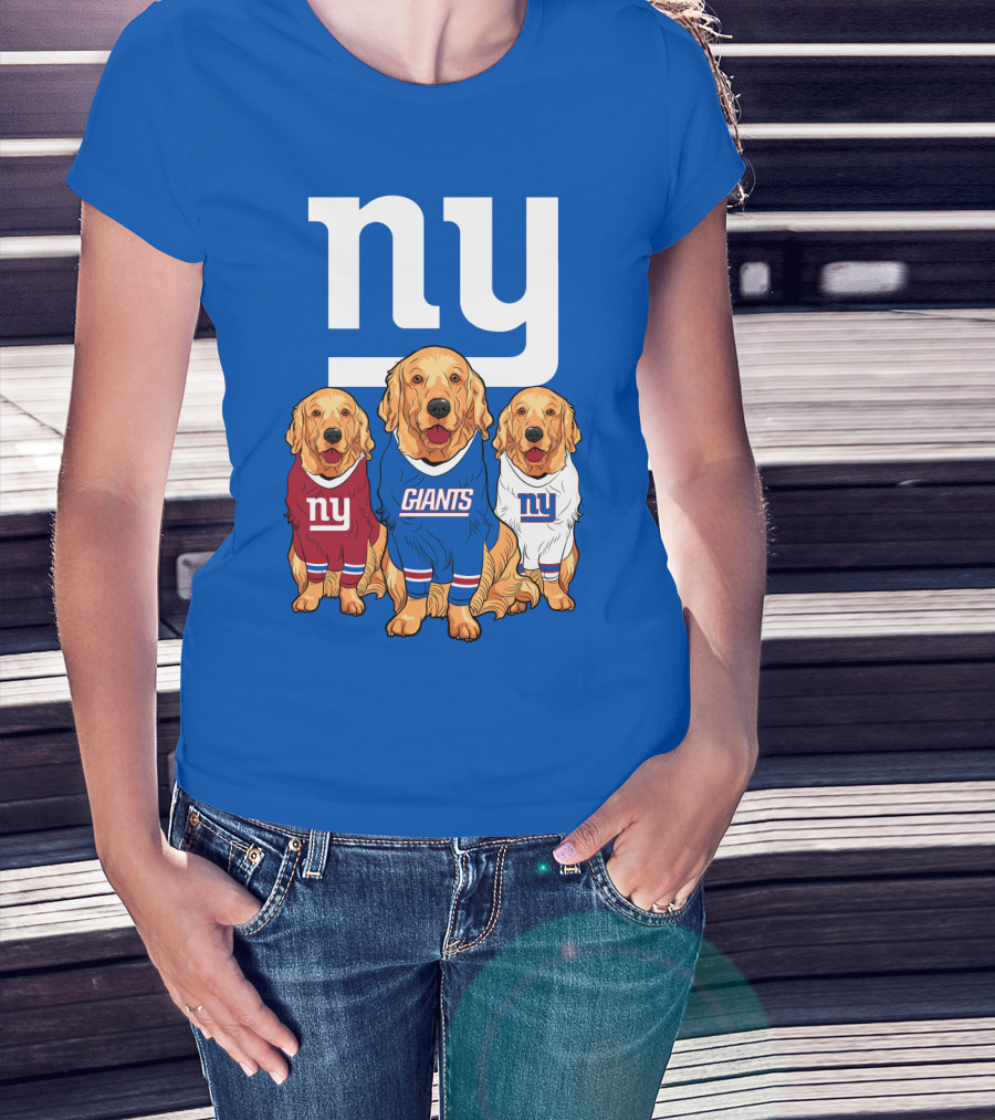 New York Giants Ny Giants Golden Retrievers T-Shirt