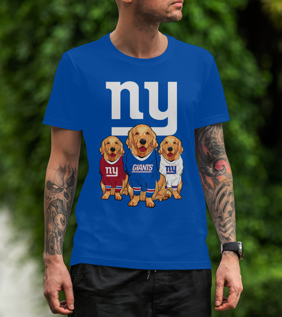 New York Giants Ny Giants Golden Retrievers T-Shirt