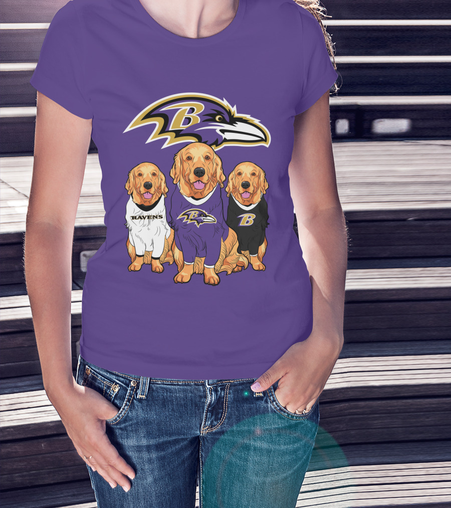 Baltimore Ravens Golden Retrievers T-Shirt