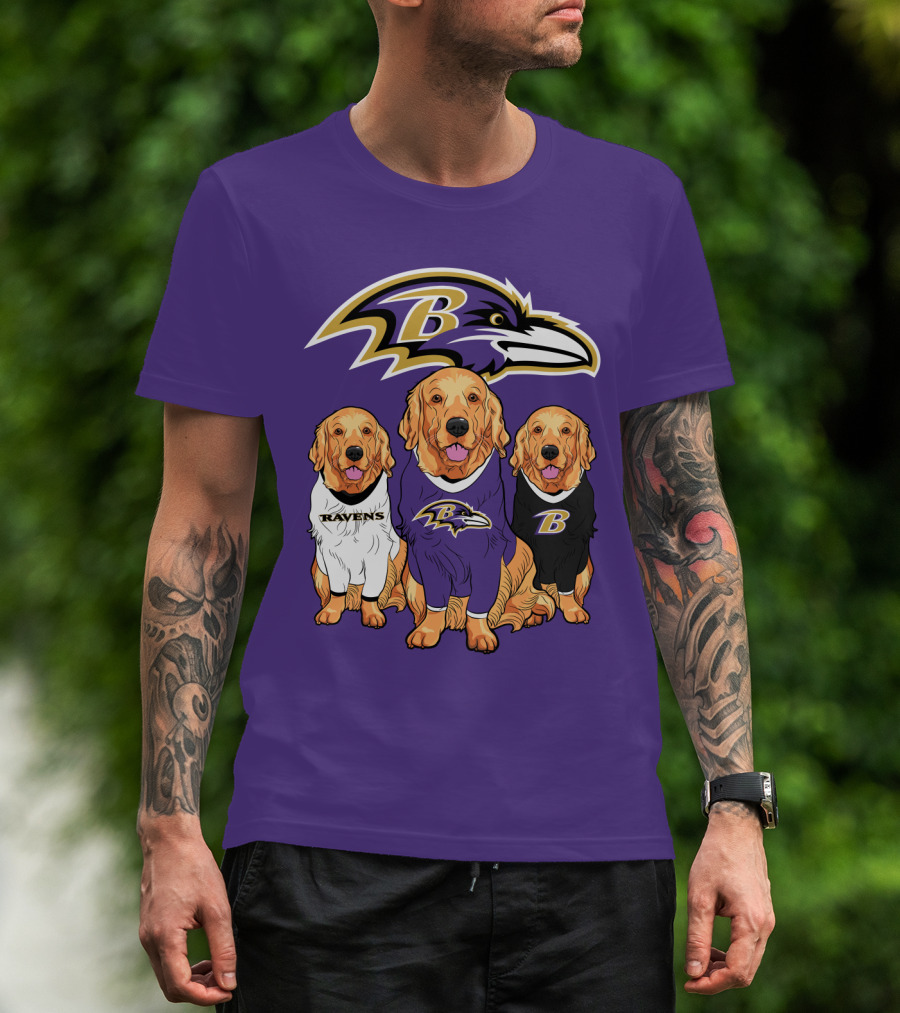 Baltimore Ravens Golden Retrievers T-Shirt