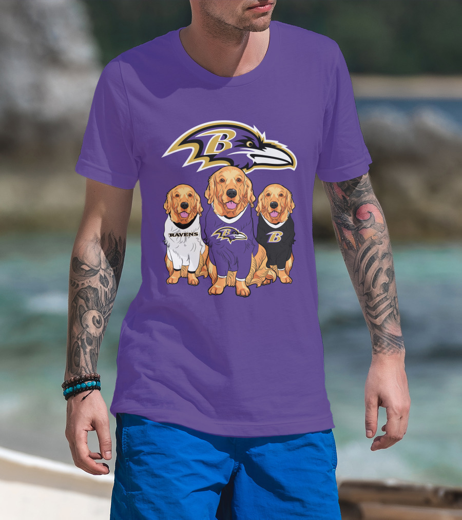 Baltimore Ravens Golden Retrievers T-Shirt