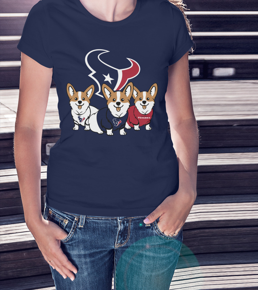 Houston Texans Corgi Trio T-Shirt