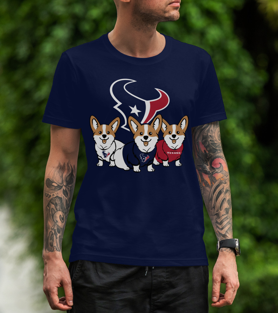 Houston Texans Corgi Trio T-Shirt