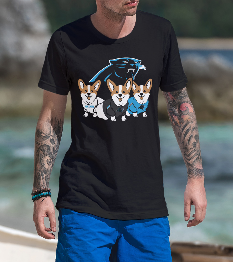 Carolina Panthers Corgi T-Shirt