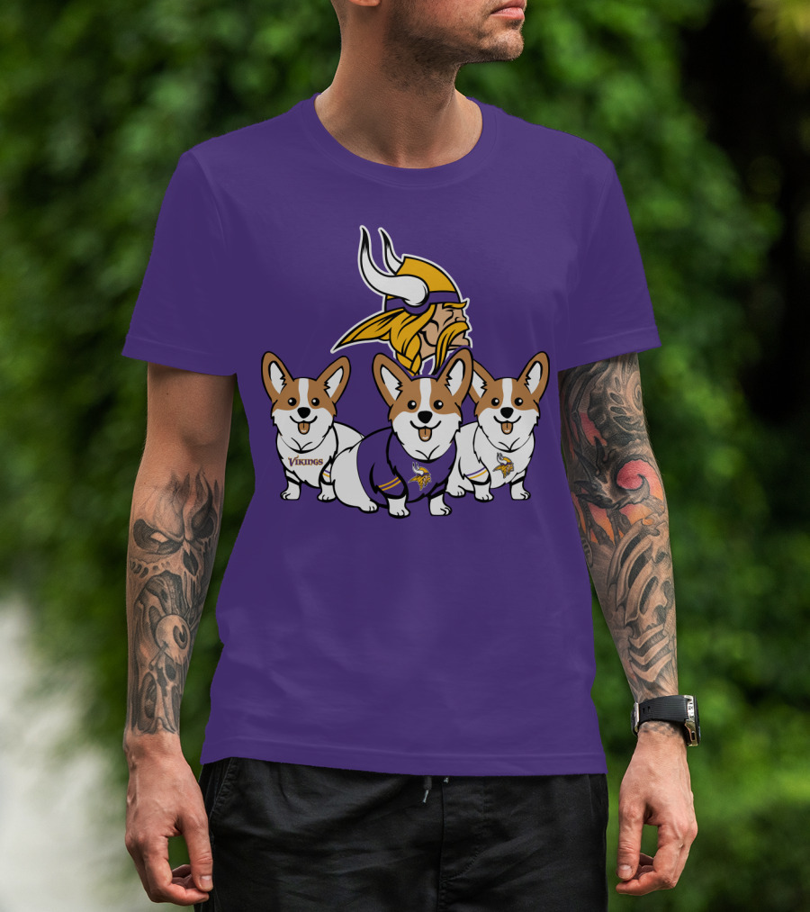 Minnesota Vikings Corgi Trio T-Shirt