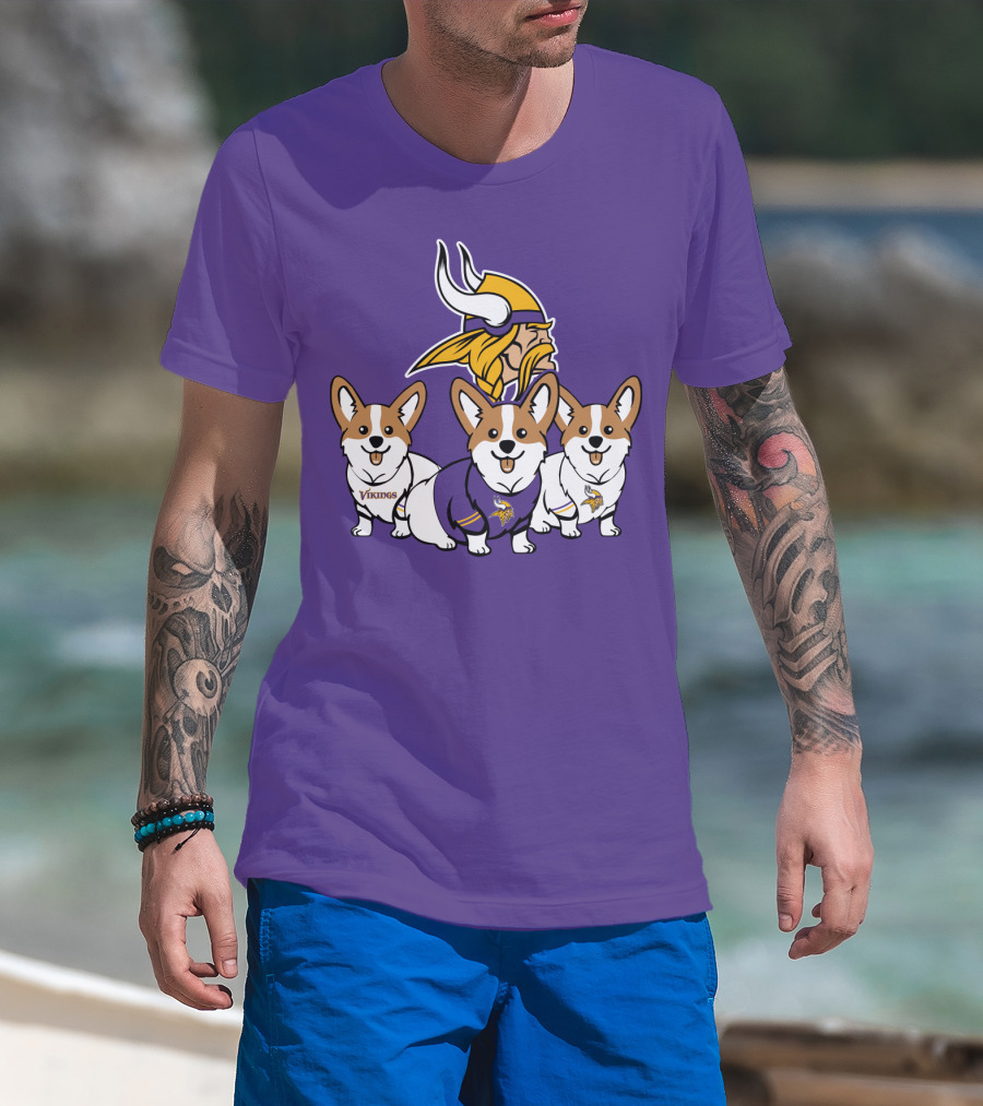 Minnesota Vikings Corgi Trio T-Shirt