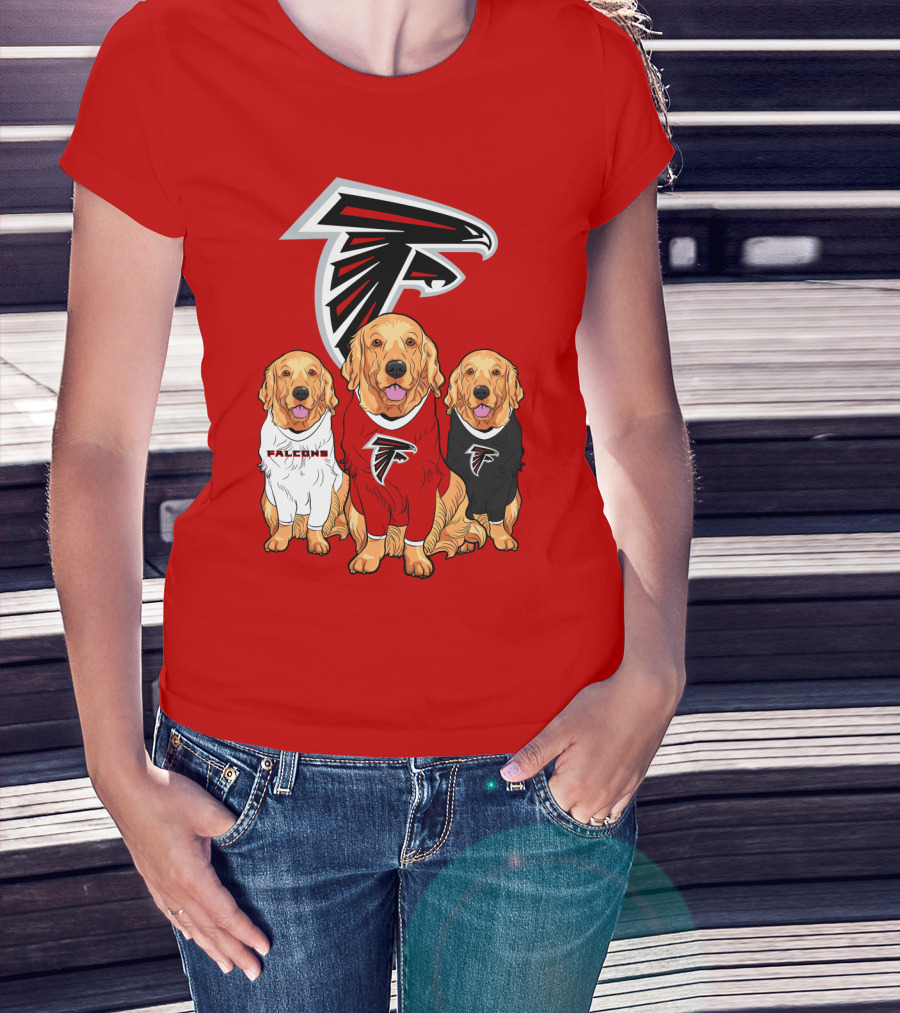 Atlanta Falcons Golden Retrievers Dogs T-Shirt