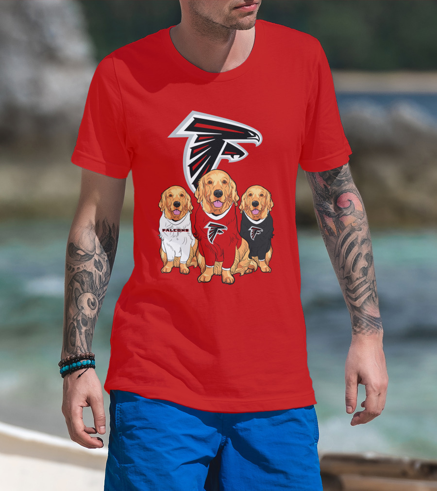 Atlanta Falcons Golden Retrievers Dogs T-Shirt