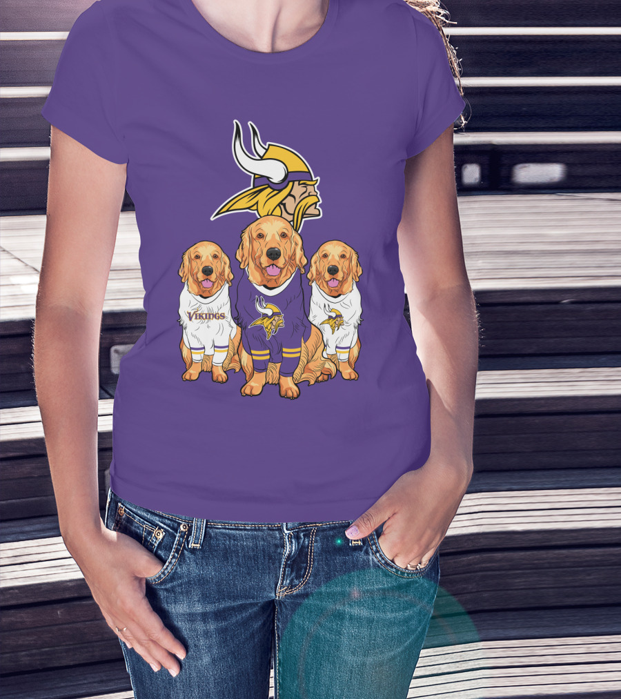 Minnesota Vikings Golden Retrievers T-Shirt