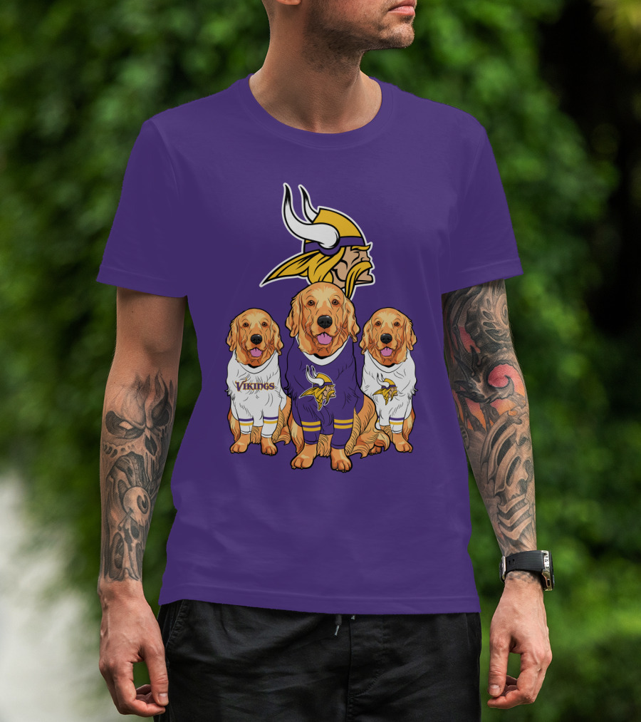 Minnesota Vikings Golden Retrievers T-Shirt