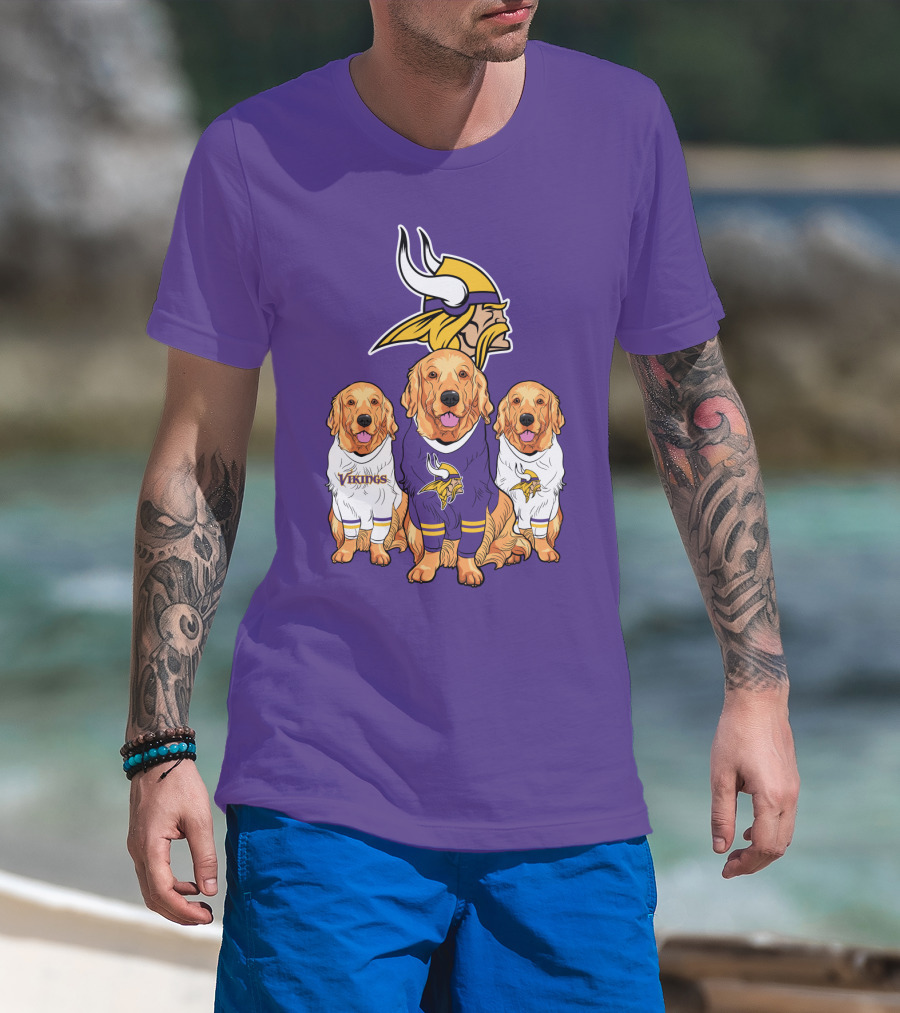 Minnesota Vikings Golden Retrievers T-Shirt