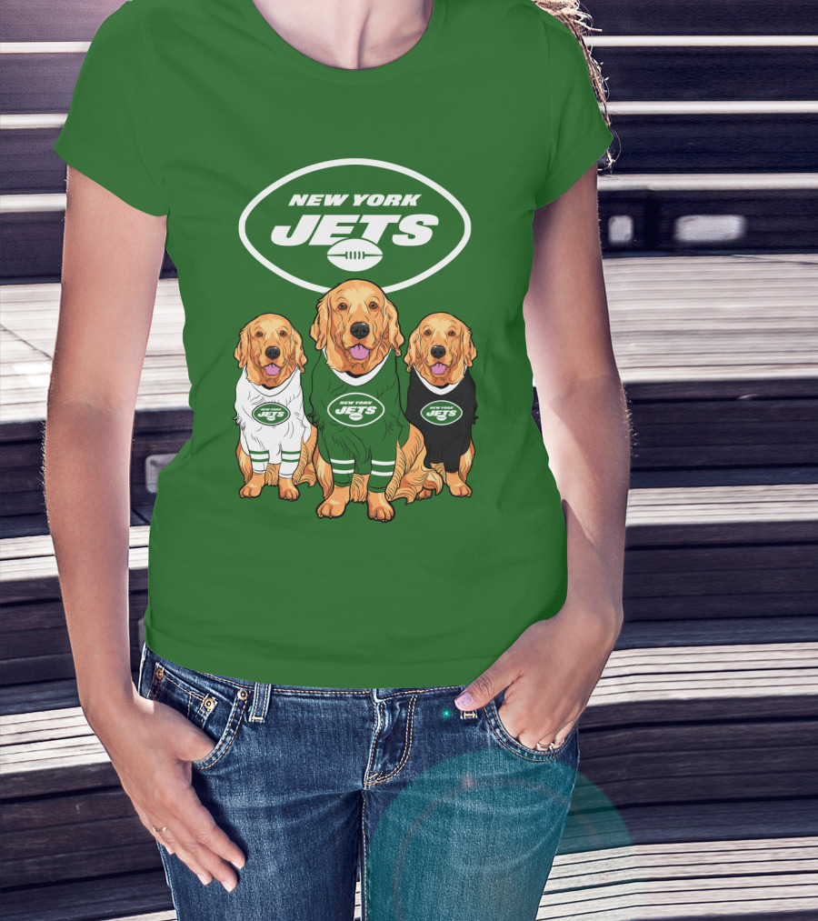 New York Jets Golden Retrievers T-Shirt